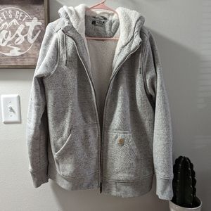 Carhartt Zip Up Hoodie Heather Grey